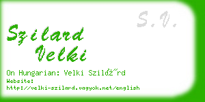 szilard velki business card